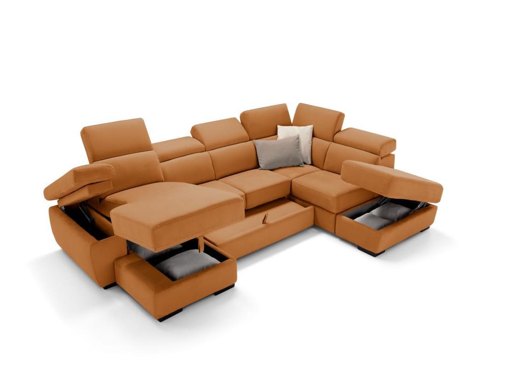 Chaise longue contenitore, 2 posti, angolo e pouff contenitore con bracciolo a contenitore - Photo 1