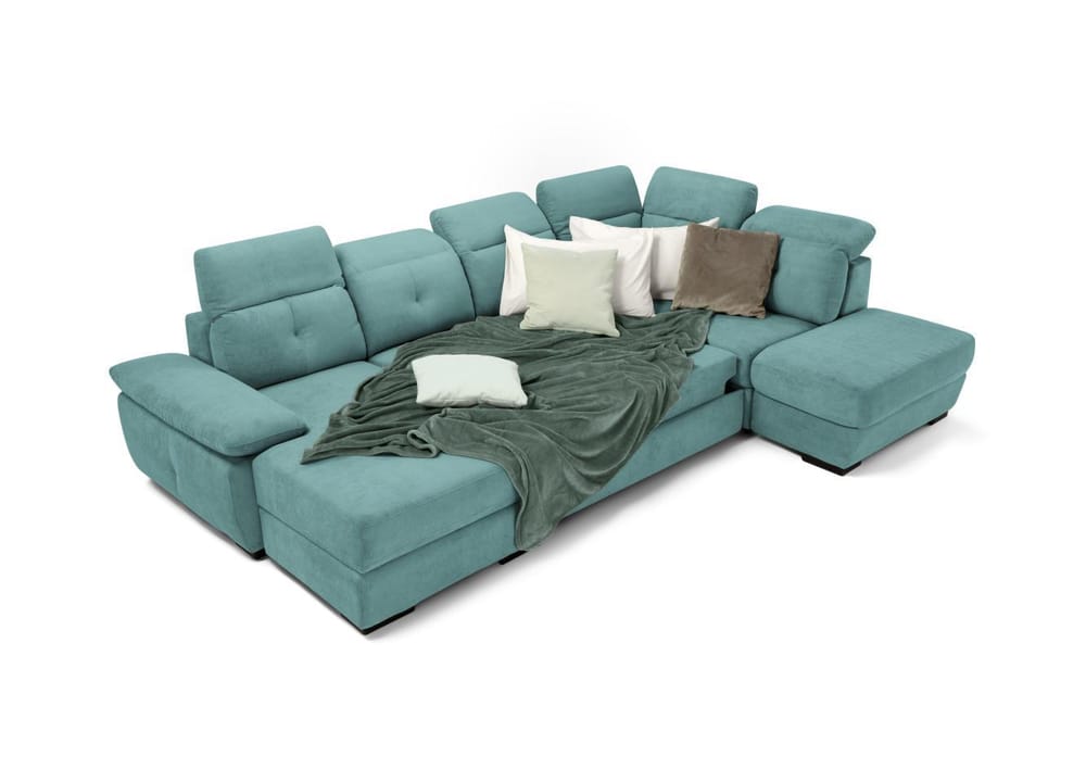 Chaise longue a contenitore, 2 posti, angolo terminale e pouff contenitore - Foto 2