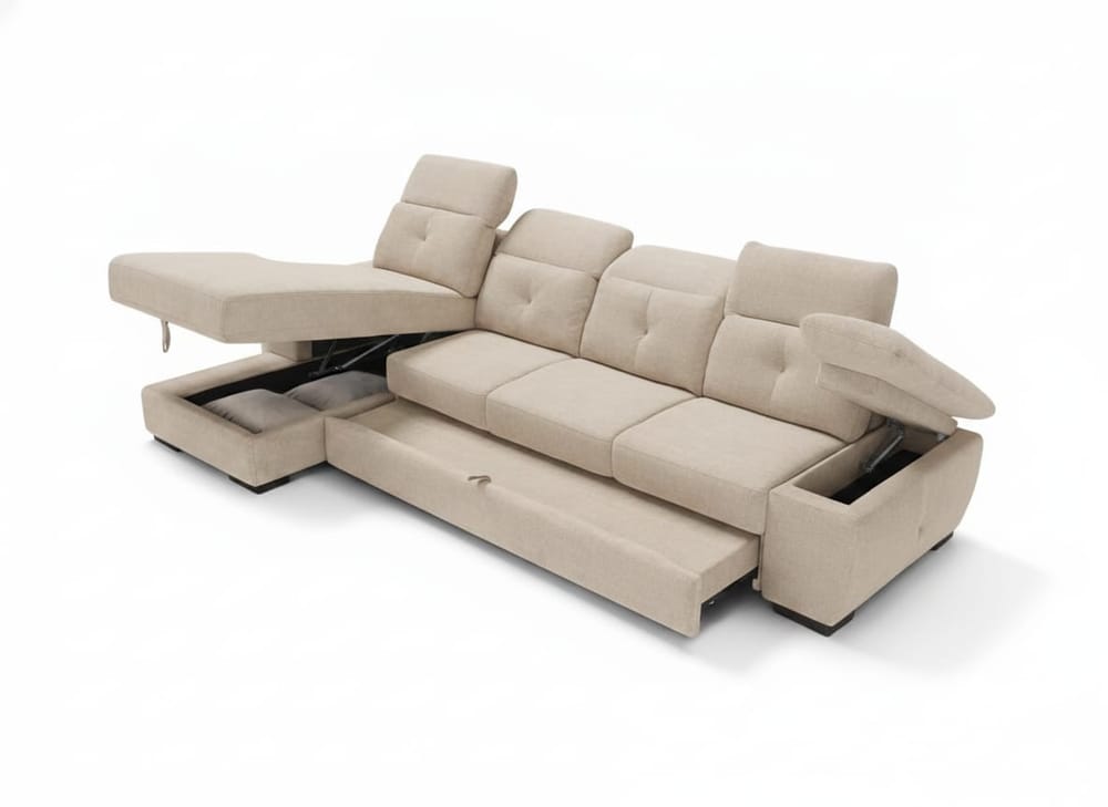 3 posti con chaise longue contenitore - Foto 1