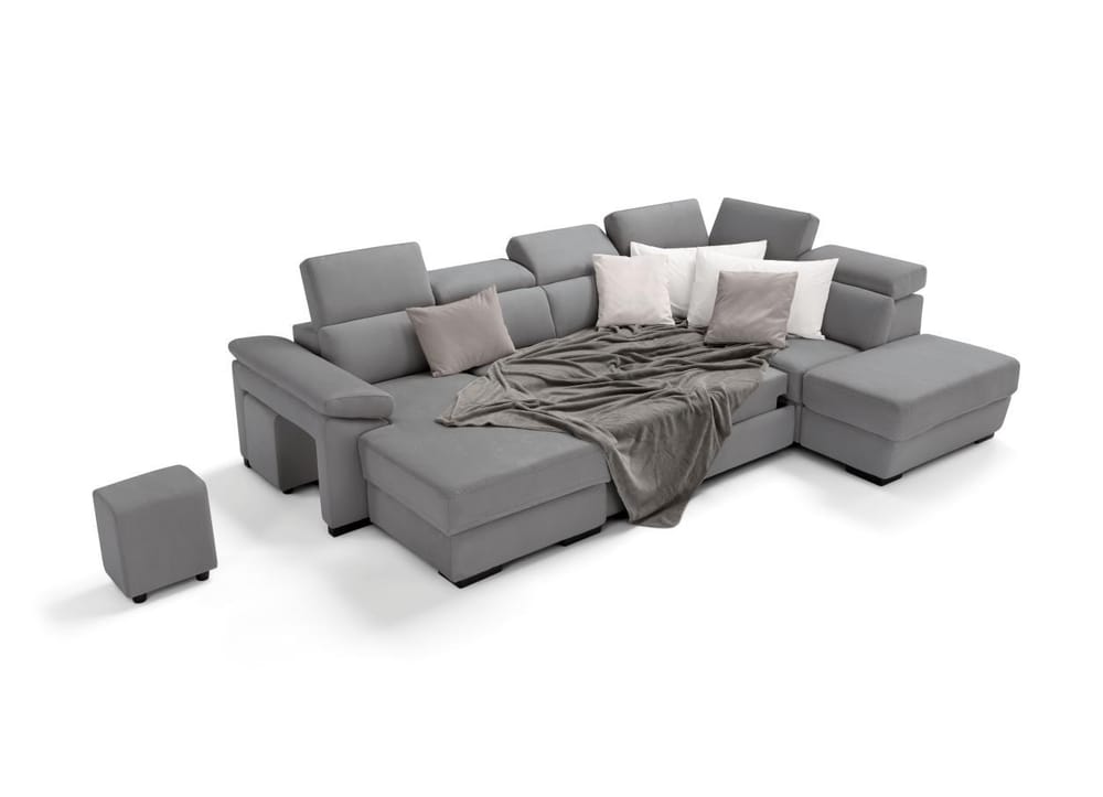 Chaise longue contenitore, 2 sedute, angolo terminale e pouff contenitore - Photo 2